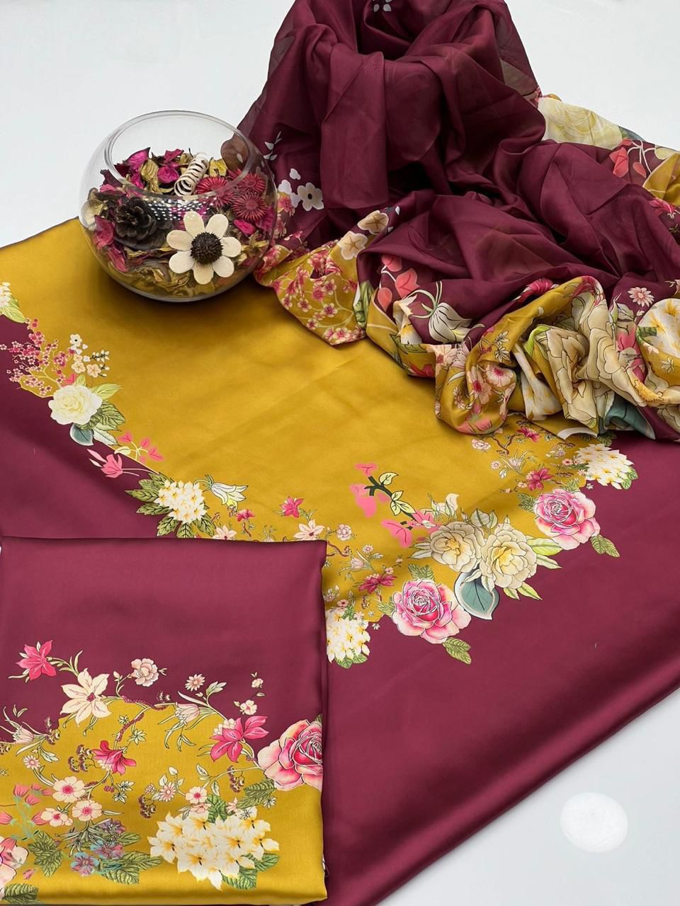 3pc &nbsp;Shamooz Silk Fabric